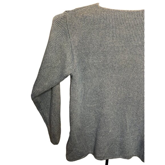 Liz Wear Petite Blue Sweater PS Tight Ribbed Knit Comfortable USA - Picture 6 of 14